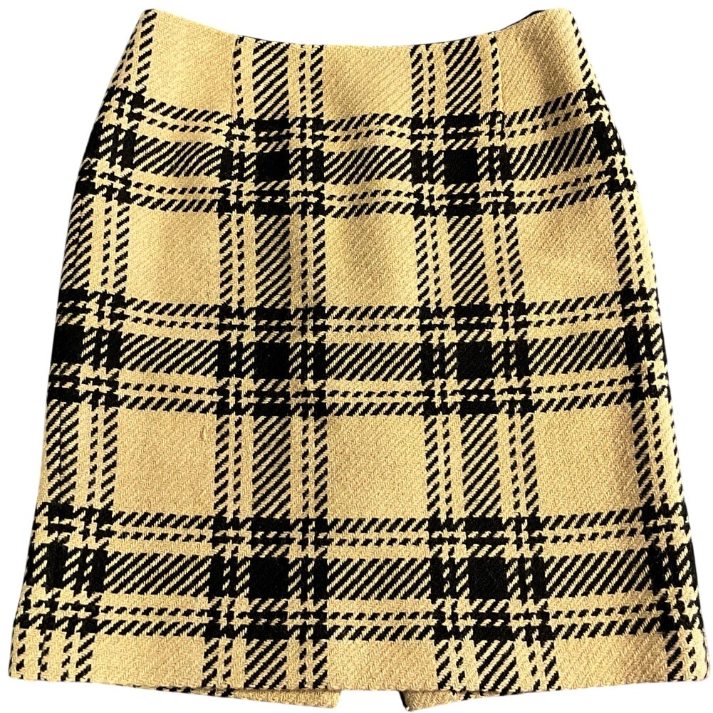 Women's Ann Taylor The Loft Size 8 - 78% Wool Lined Mid Skirt Beige Black